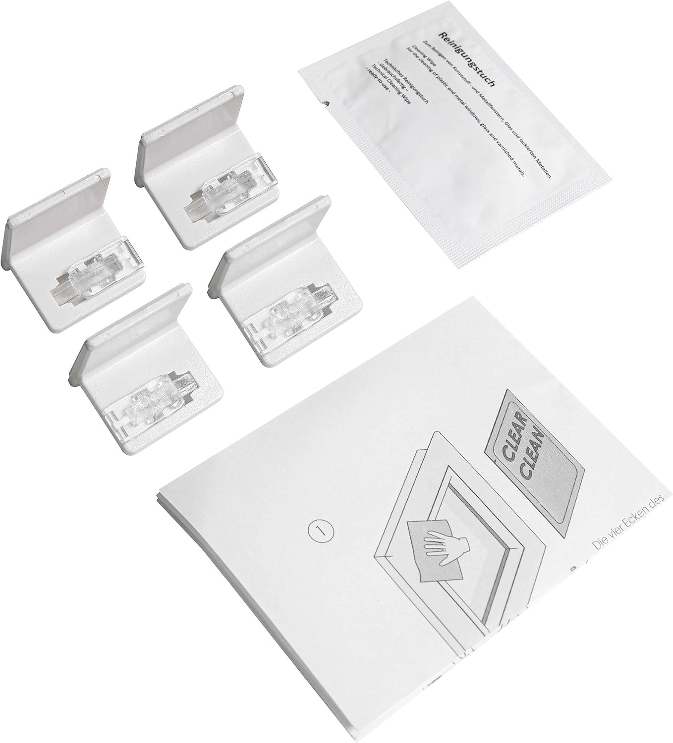 Plissee Klebeplatte ohne Bohren 4 Stück - Winkelige Plissee Halterung für jeden Fenstertyp