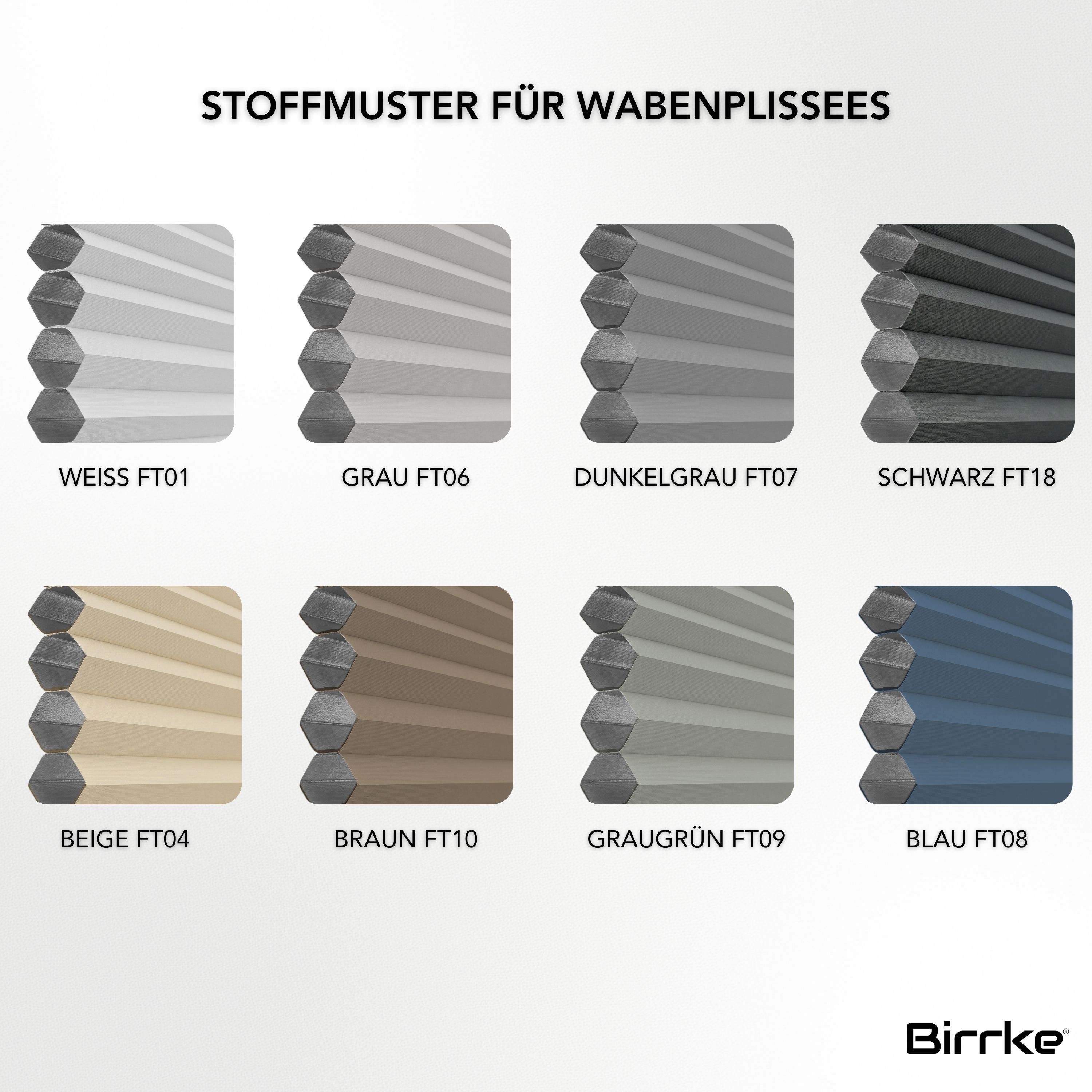 Birrke® Stoffmuster-Sets – Plissee & Rollo