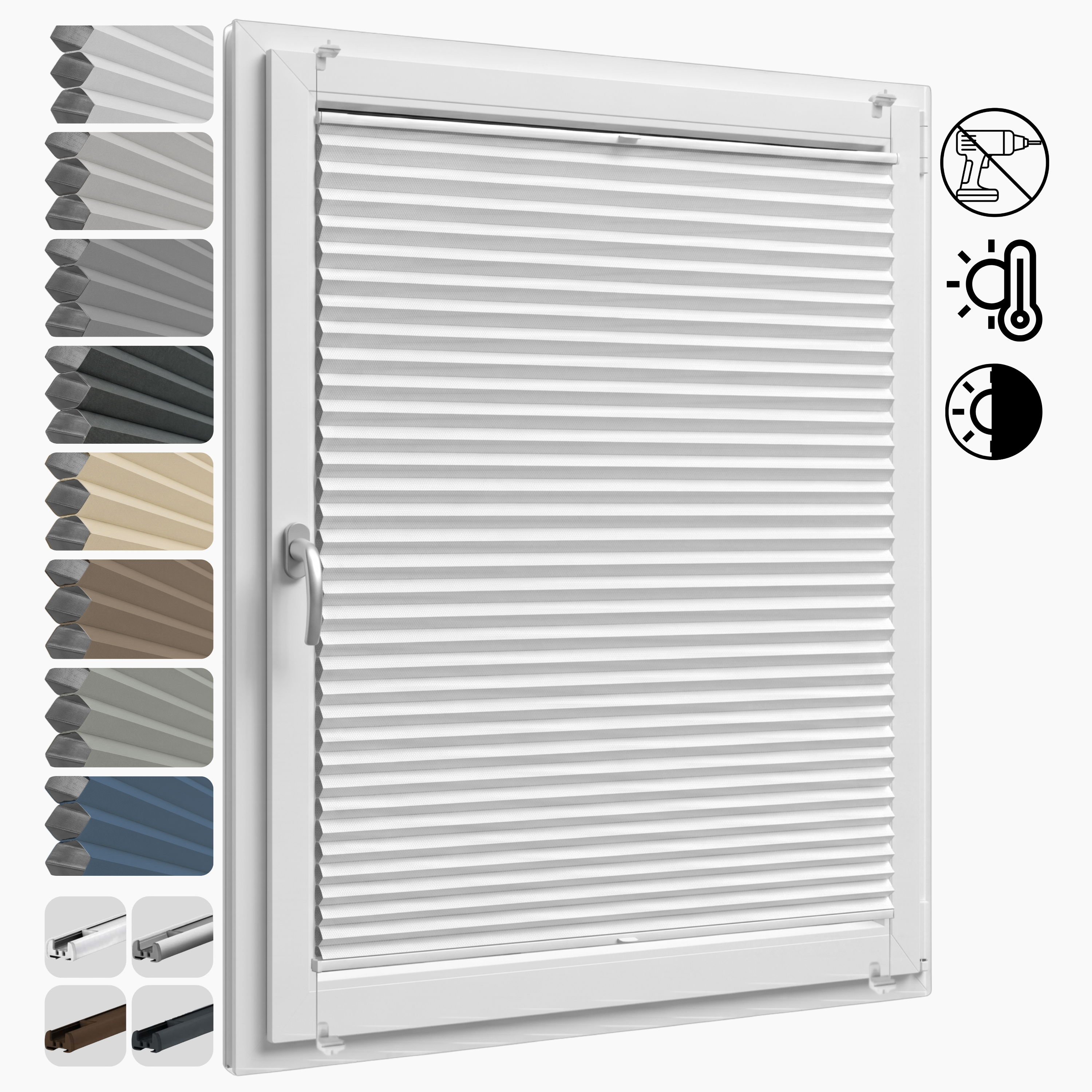 Birrke® Wabenplissee nach Maß ohne Bohren – 100% Verdunkelung & Thermo