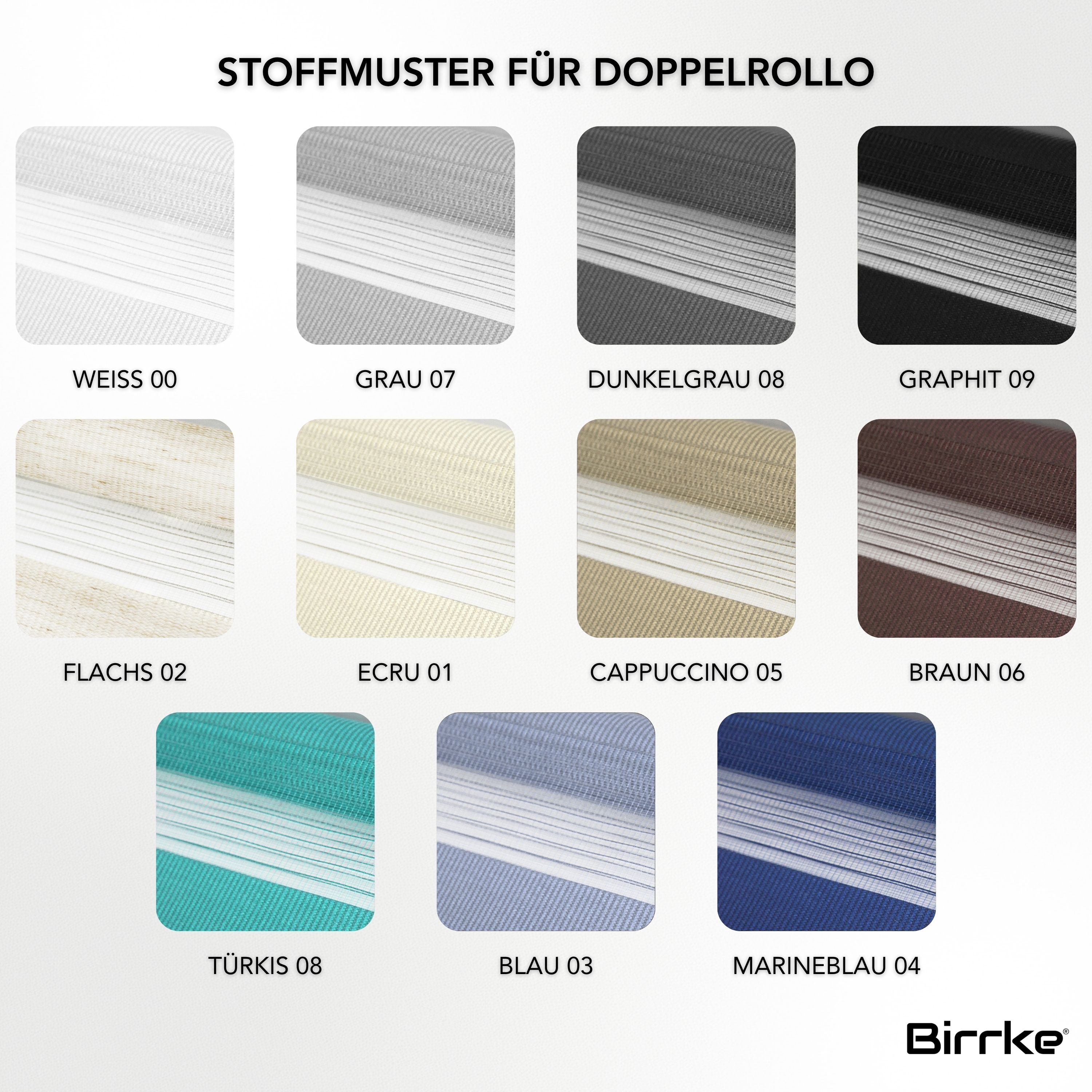 Birrke® Stoffmuster-Sets – Plissee & Rollo